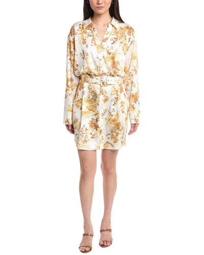 L'agence Tji Demie Mini Shirtdress In Yellow