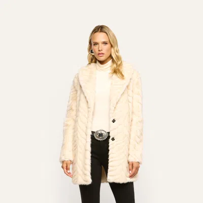 L'agence Toira Faux Fur Coat In Champagne Faux Fur