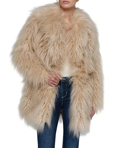 L'agence Toira Faux Fur Long Sleeve Coat In Neutral