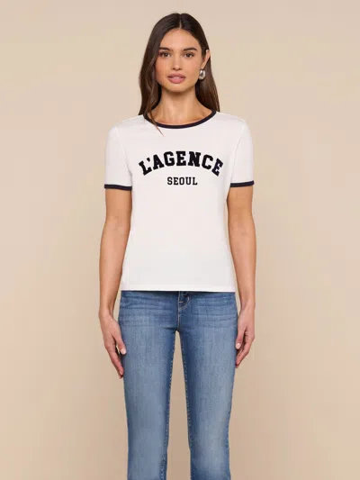 L'agence Tommie Crewneck Tee In White