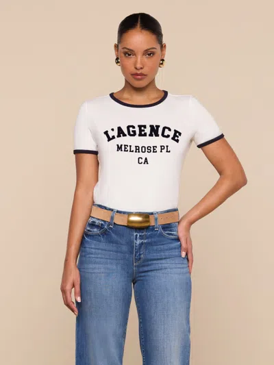 L'agence Tommie Crewneck Tee In White