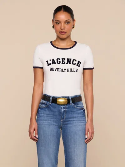 L'agence Tommie Crewneck Tee In White