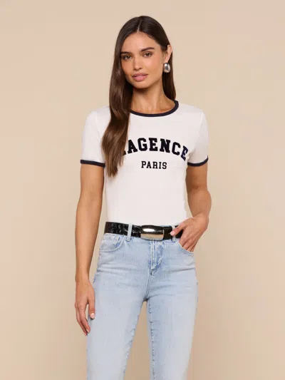 L'agence Tommie Crewneck Tee In White