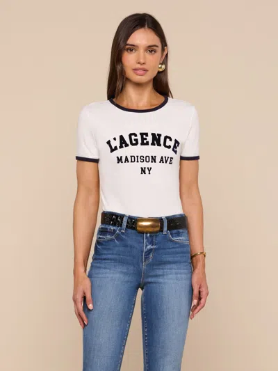 L'agence Tommie Crewneck Tee In White