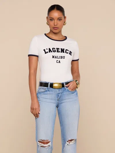 L'agence Tommie Crewneck Tee In White