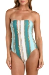 L'agence Tory Belted Stripe One-piece Swimsuit In Multi