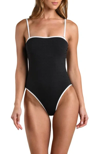 L'agence Tory Fine Line One-piece Swimsuit In Black
