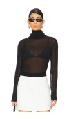 L'agence Toulon Silk Chiffon Turtleneck In Black