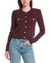 L'agence Toulouse Crop Cardigan In Purple