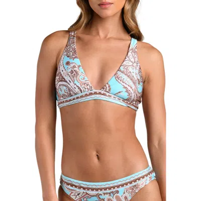 L'agence Lexi Traditional Paisley Bikini Top In Blue