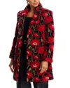 L'agence Tristan Sherpa Midi Coat In Red