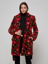 L'agence Tristan Sherpa Midi Coat In Red