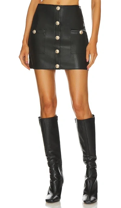 L'agence Truman Vegan Leather Mini Skirt In Black