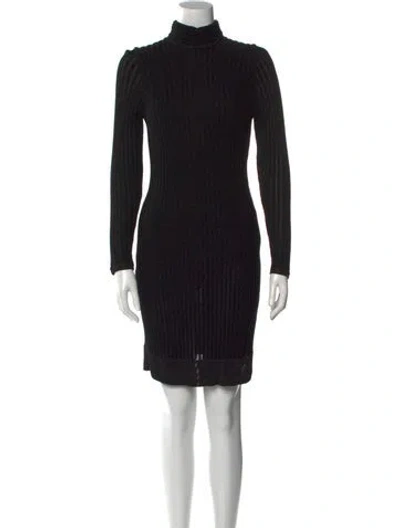 Pre-owned L'agence Turtleneck Knee-length Dress In Black