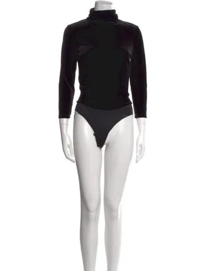 Pre-owned L'agence Turtleneck Long Sleeve Bodysuit In Black