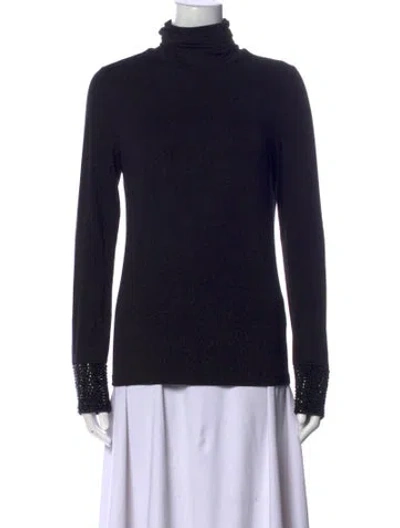 Pre-owned L'agence Turtleneck Long Sleeve Sweatshirt In Black