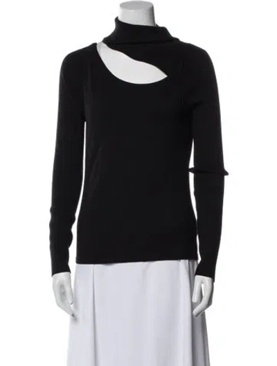 Pre-owned L'agence Turtleneck Long Sleeve Sweatshirt In Black