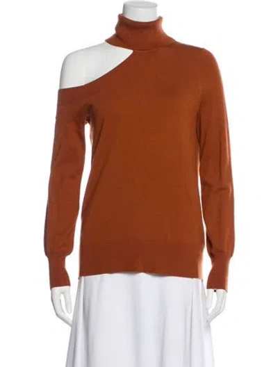 Pre-owned L'agence Turtleneck Long Sleeve Top In Brown
