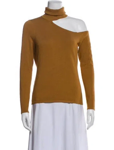 Pre-owned L'agence Turtleneck Long Sleeve Top In Brown
