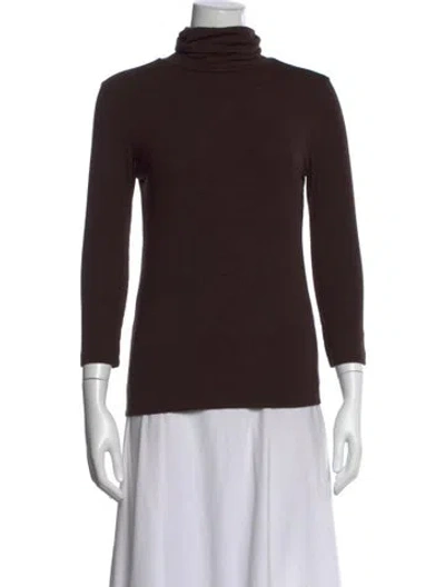 Pre-owned L'agence Turtleneck Long Sleeve Top In Brown