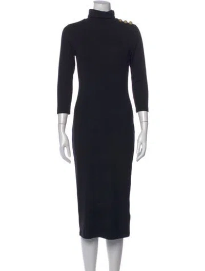 Pre-owned L'agence Turtleneck Midi Length Dress W/ Tags In Blue