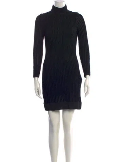 Pre-owned L'agence Turtleneck Mini Dress In Black