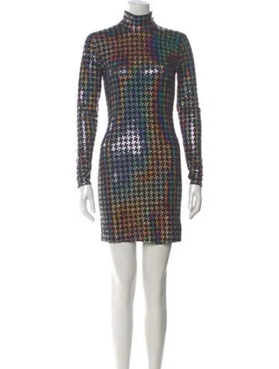 Pre-owned L'agence Turtleneck Mini Dress In Black