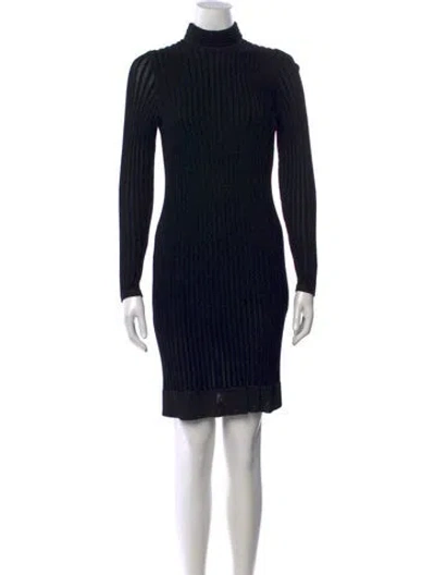 Pre-owned L'agence Turtleneck Mini Dress In Black
