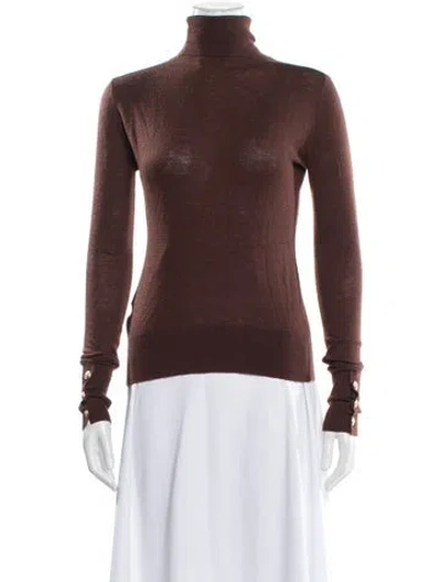 Pre-owned L'agence Turtleneck Sweater In Brown