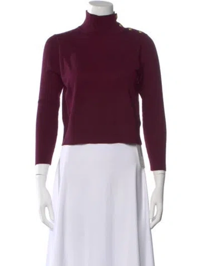 Pre-owned L'agence Turtleneck Sweater In Burgundy