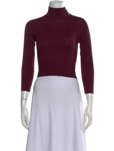 Pre-owned L'agence Turtleneck Sweater In Burgundy