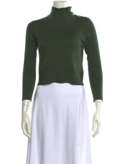 Pre-owned L'agence Turtleneck Sweater In Green