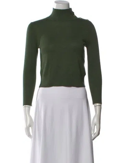 Pre-owned L'agence Turtleneck Sweater In Green