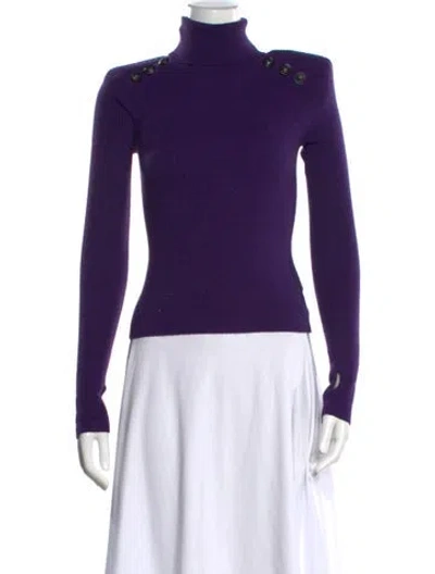 Pre-owned L'agence Turtleneck Sweater In Purple
