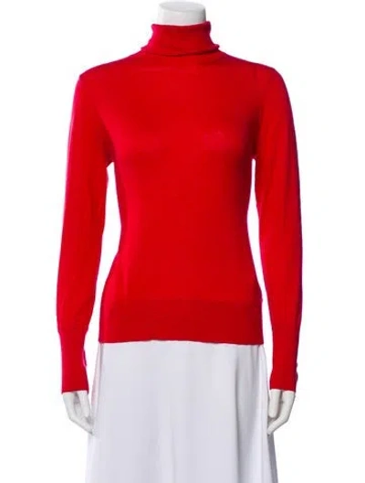 Pre-owned L'agence Turtleneck Sweater In Red