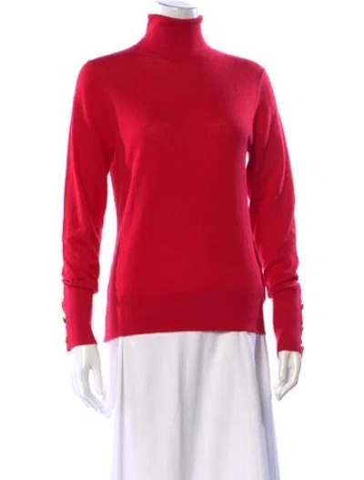 Pre-owned L'agence Turtleneck Sweater In Red