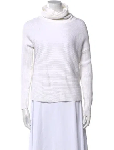 Pre-owned L'agence Turtleneck Sweater In White