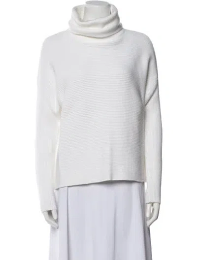 Pre-owned L'agence Turtleneck Sweater In White