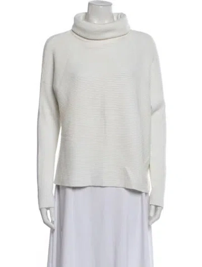 Pre-owned L'agence Turtleneck Sweater In White