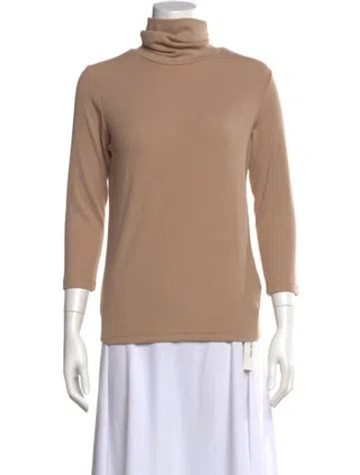 Pre-owned L'agence Turtleneck Three-quarter Sleeve Top In Neutral