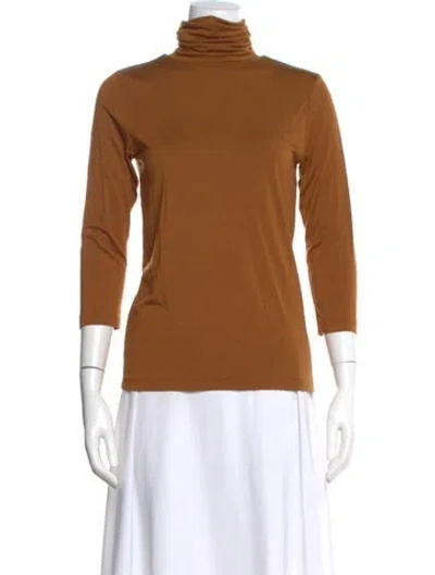 Pre-owned L'agence Turtleneck Three-quarter Sleeve Top In Neutral