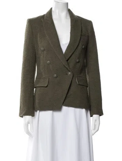 Pre-owned L'agence Tweed Pattern Blazer In Black