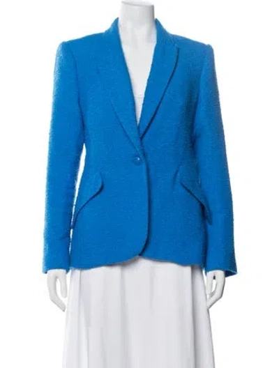 Pre-owned L'agence Tweed Pattern Blazer In Blue