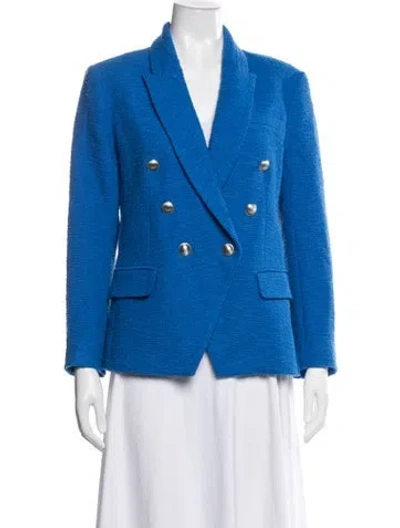 Pre-owned L'agence Tweed Pattern Blazer In Blue