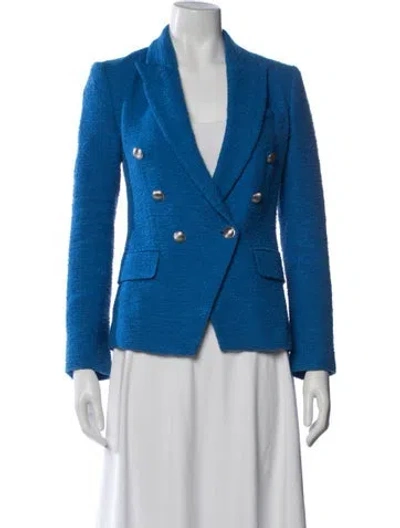 Pre-owned L'agence Tweed Pattern Blazer In Blue