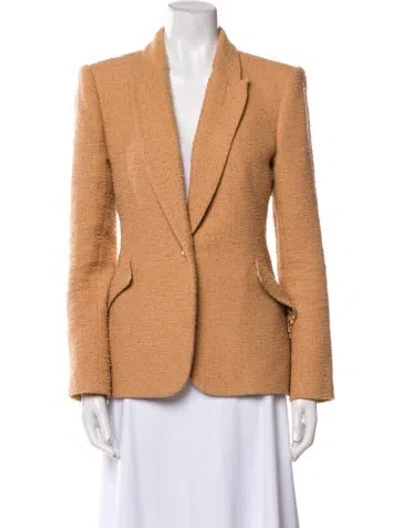 Pre-owned L'agence Tweed Pattern Blazer In Brown