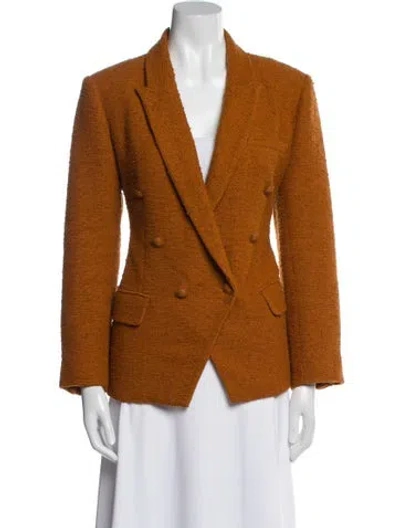 Pre-owned L'agence Tweed Pattern Blazer In Brown