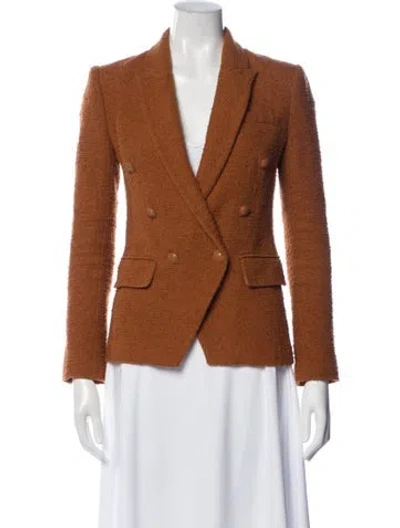 Pre-owned L'agence Tweed Pattern Blazer In Brown