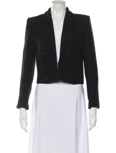 Pre-owned L'agence Tweed Pattern Blazer In Gray