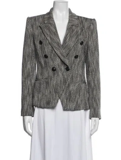 Pre-owned L'agence Tweed Pattern Blazer In Gray
